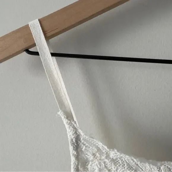 Free People Have My Heart Tank Corset Top Cropped White Lace Button-Up Crop NWT - Picture 6 of 16